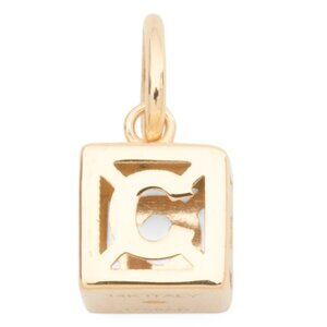 GOLDEN CLEF Gold/C Made In Italy 14kt Gold Initial Cube Charm